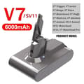 Miniatyrbillede 2 af 2: Batteriudskiftning til håndholdt støvsuger, Li-Ion type,1 ST V7 6000mAh