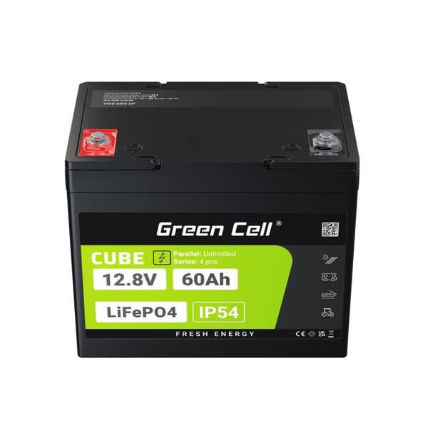 Green Cell LFPGC12V60AH UPS-batteri Litiumjärnfosfat (LiFePO4) 12,8 V 60 Ah