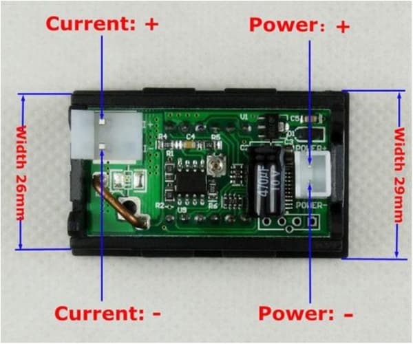 Amperemätare 10A DC med Digital blå display amp