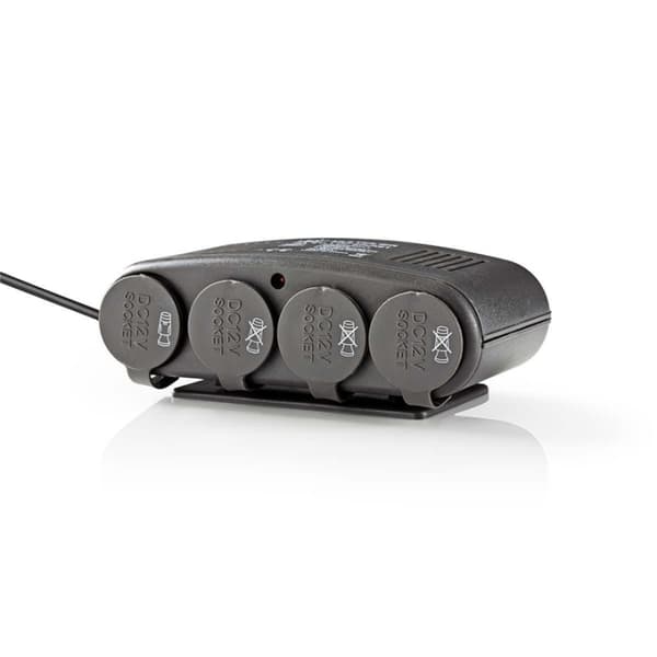 Nedis Universal DC Power Adapter | Biladapter | 120 W | Indgangsspænding: 12 V DC | 12 V DC | Maksimal udgangsstrøm pr. port: 4.0 A | Sort Sort