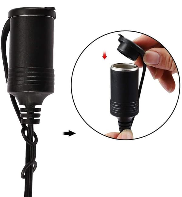 Europæisk DIN-stik til cigaretstik adapter, 12-24V