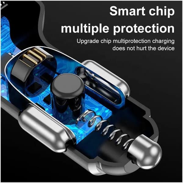 snabbladdare PD Type C + 2x USB QC3.0  bil båt husbil husvagn