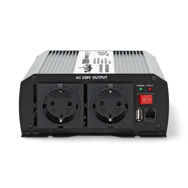 Nedis Invertteri Muunnettu Siniaalto | Tulojännite: 12 V DC | Laitteen lähtövirran liittimet: Type F (CEE 7/3) / USB-A | 230 V AC 50 Hz | 1000 W | Läh