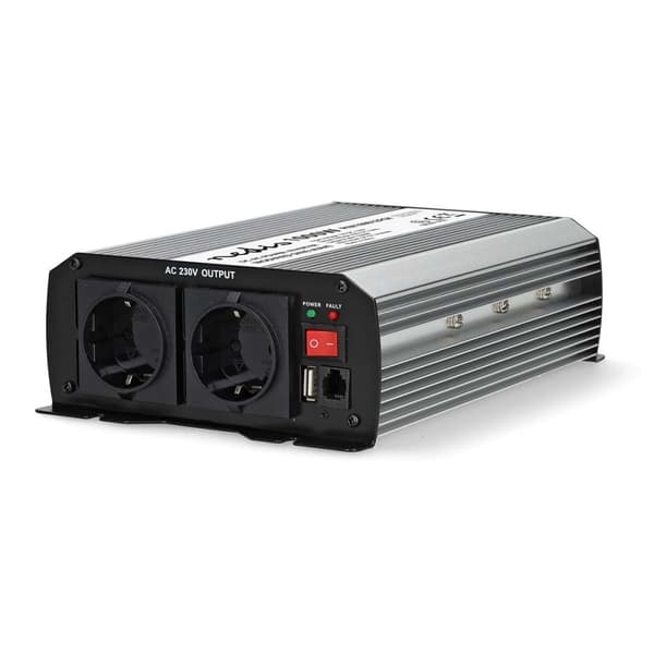 Nedis Invertteri Muunnettu Siniaalto | Tulojännite: 12 V DC | Laitteen lähtövirran liittimet: Type F (CEE 7/3) / USB-A | 230 V AC 50 Hz | 1000 W | Läh