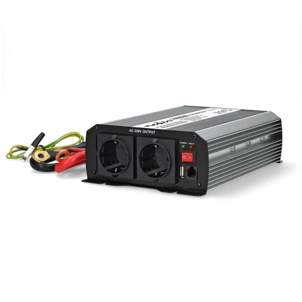 Nedis Invertteri Muunnettu Siniaalto | Tulojännite: 12 V DC | Laitteen lähtövirran liittimet: Type F (CEE 7/3) / USB-A | 230 V AC 50 Hz | 1000 W | Läh