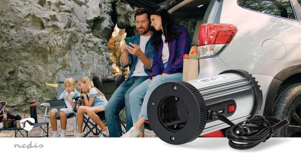 Nedis Invertteri Muunnettu Siniaalto | Tulojännite: 12 V DC | Laitteen lähtövirran liittimet: Type F (CEE 7/3) / USB-A | 230 V AC 50 Hz | 150 W | Läht