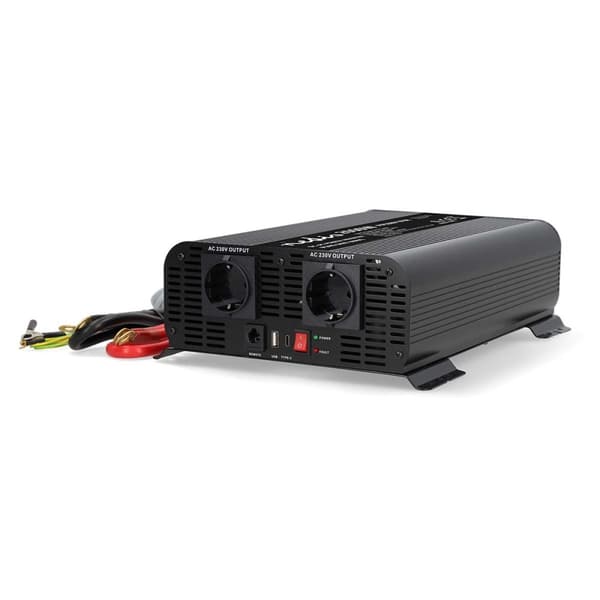 Nedis Invertteri Puhdas Siniaalto | Tulojännite: 12 V DC | Laitteen lähtövirran liittimet: Type F (CEE 7/3) / USB-A / USB-C™ | 230 V AC 50 Hz | 2000 W