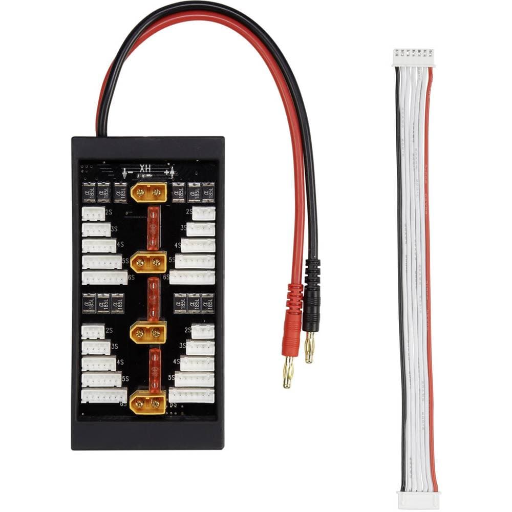 LiPo Balancer Board Utförande laddare: XT60-kontaktsystem Utförande laddningsbart batteri: Banankontakt Lämplig för cel