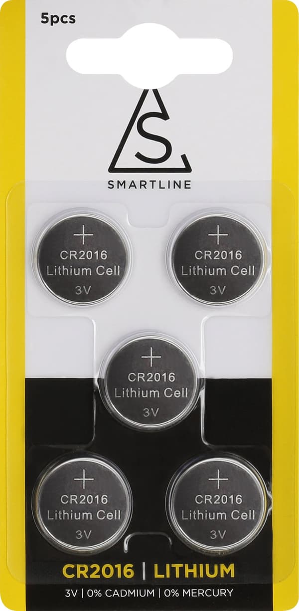 Knapcelle lithium CR2016 5-pack
