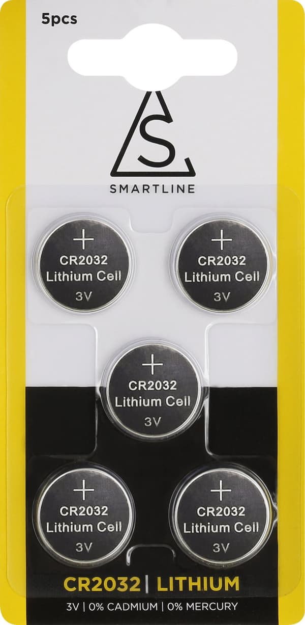 Knapcelle lithium CR2032 5-pack