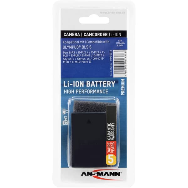 Ansmann A-Oly BLS-5 Kamerabatteri Ersättning originalbatteri BLS-5 7.4 V 1100 mAh