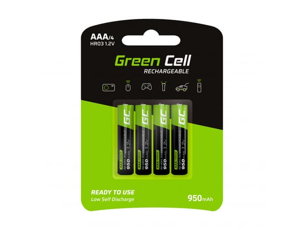 4-pack uppladdningsbara AAA LR03 batterier Ni-MH 950mAh