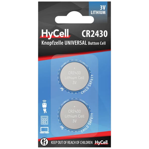 HyCell Knappcell CR 2430 3 V 2 st 300 mAh Litium CR 2430