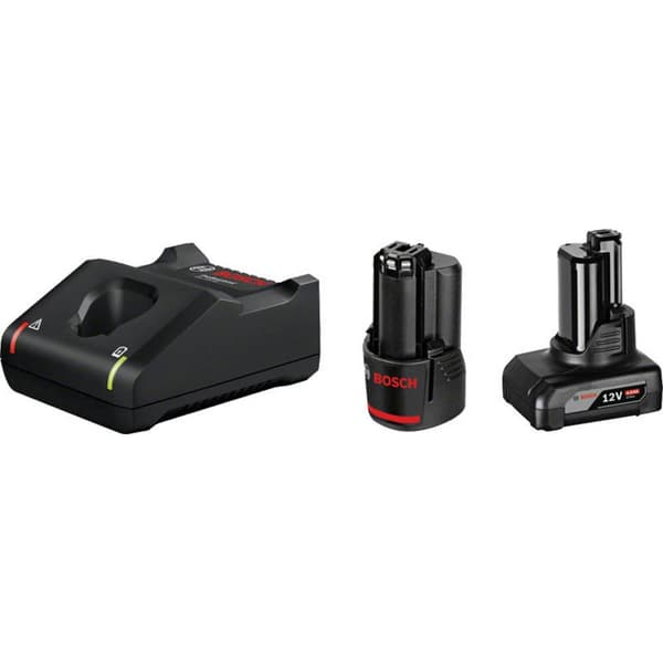 Bosch Professional GAL 12V-40 + 1x GBA 12V 2.0Ah + 1x GBA 12V 4.0Ah 1600A01NC9 Verktygsbatteri och laddare 12 V 2 Ah, 6 Svart, Röd
