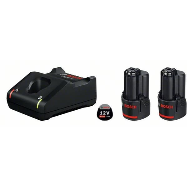 Bosch Professional GAL 12V-40 + 2x GBA 12V 3.0Ah 1600A019RD Verktygsbatteri och laddare 12 V 3 Ah Li-Ion