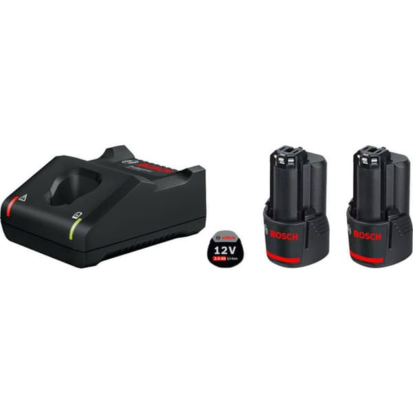 Bosch Professional GAL 12V-40 + 2x GBA 12V 2.0Ah 1600A019R8 Verktygsbatteri och laddare 12 V 2 Ah Li-Ion