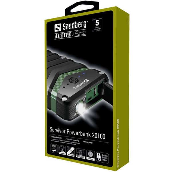 Sandberg PowerBank Survivor 20100mAh, Svart
