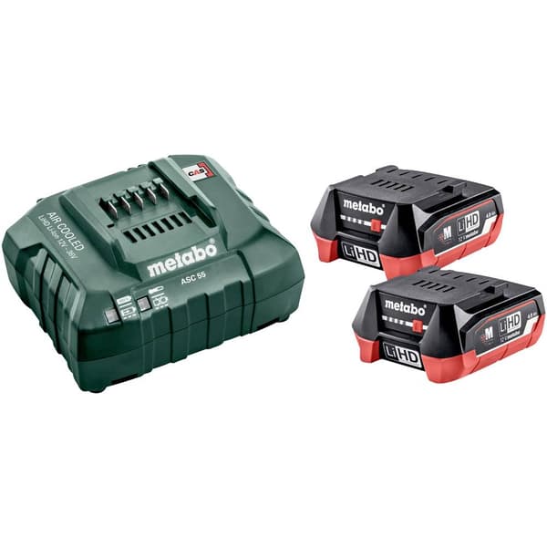 Metabo Basic-Set 12V 2 x LiHD 4.0 Ah 685301000 Verktygsbatteri och laddare 12 V 4 Ah LiHD