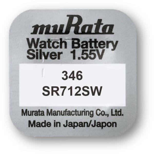 Murata Knappcell 346 1.55 V 10 st 9.5 mAh Silveroxid SR712SW-PBWW