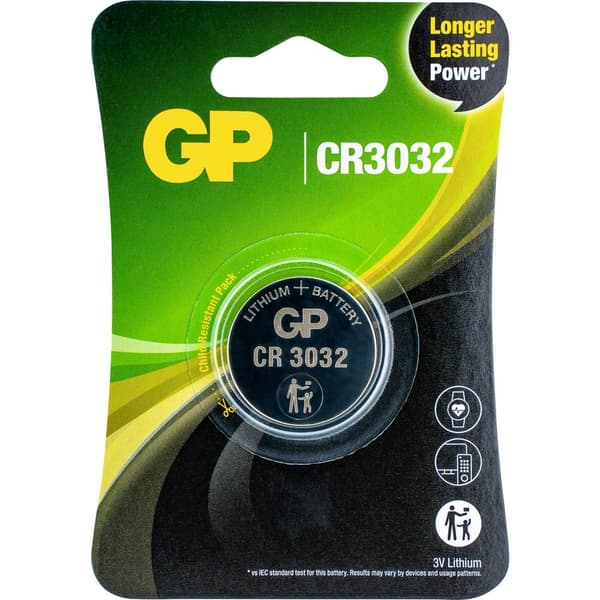 GP Knappcell CR 3032 3 V 1 st 500 mAh Litium GPCR3032STD265C1