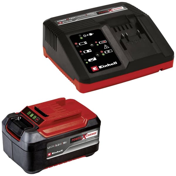 Einhell Power X-Change PXC-Starter-Kit 5,2Ah & 4A Fastcharger 4512114 Verktygsbatteri och laddare 18 V 5.2 Ah Li-Ion