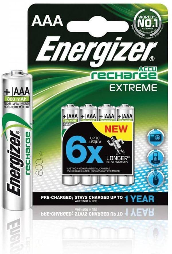 Energizer ENR Recharge Extreme 800 AAA BP4