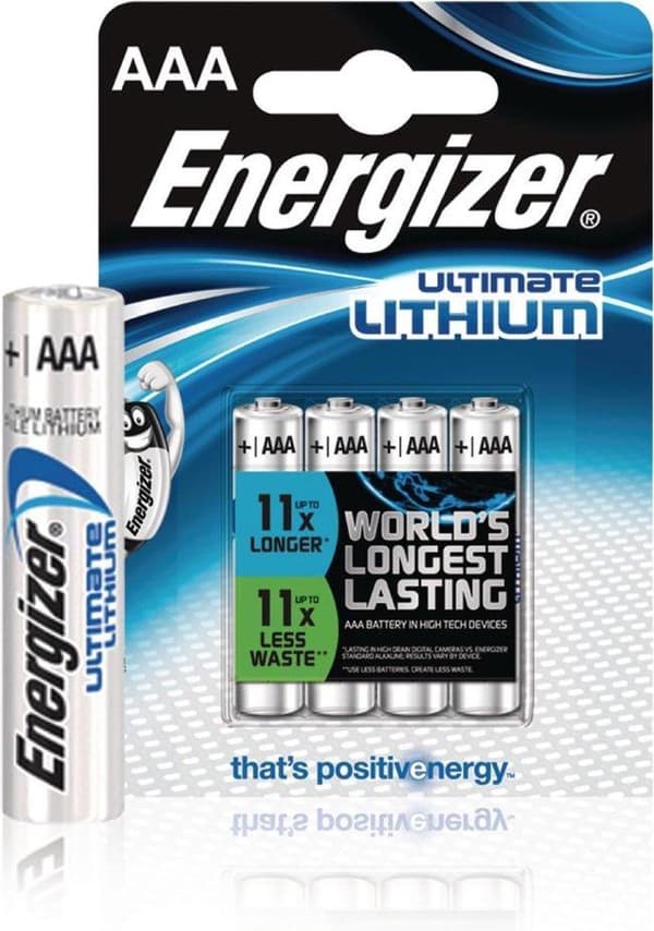 Energizer Ulitmate Lithium AAA - FR3 - FR03 Batterier - 4 stk