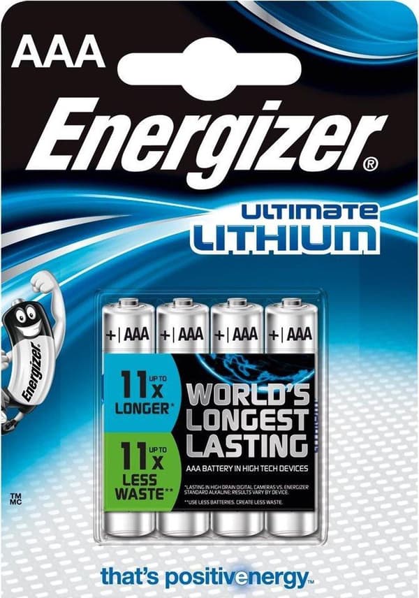 Energizer Ulitmate Lithium AAA - FR3 - FR03 Batterier - 4 stk