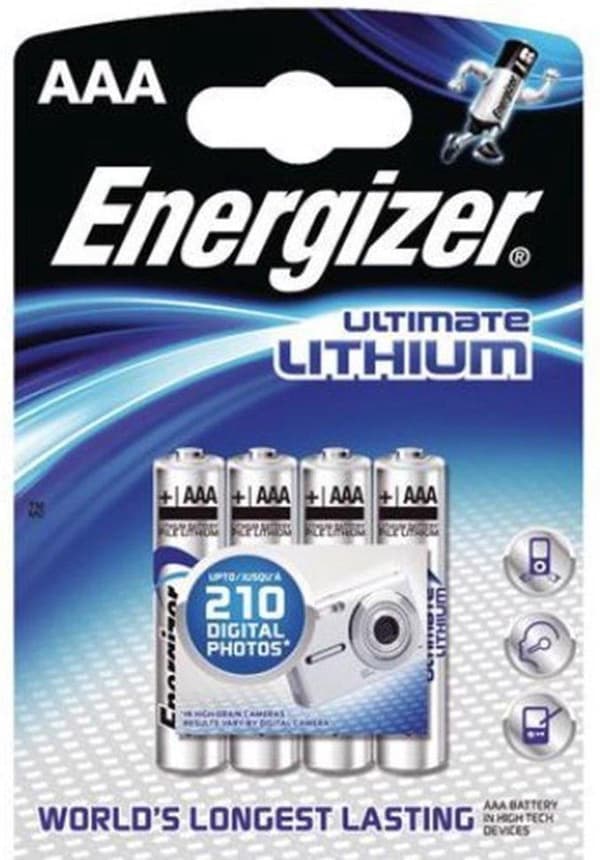 Energizer Ulitmate Lithium AAA - FR3 - FR03 Batterier - 4 stk