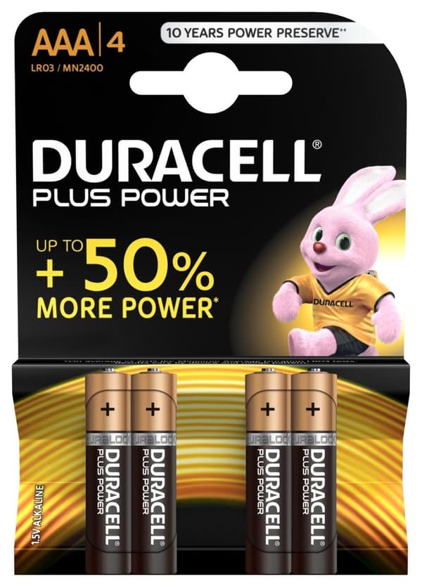Duracell Plus Power MN2400 - Batteri 4 x AAA type - alkalisk