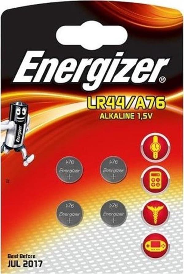 Energizer Knapcelle Batteri Lr44/a76 Alkaline 1,5v 4 stk.