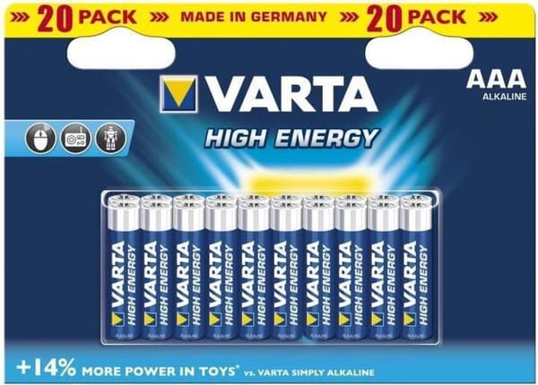 AAA Varta alkaliske batterier High Energy