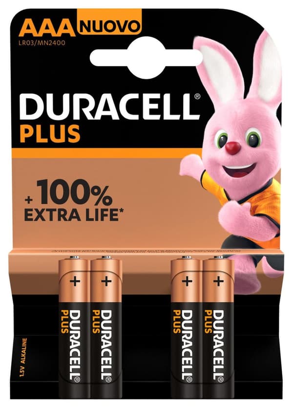 Duracell Alkaline Plus AAA batteri 4 stk