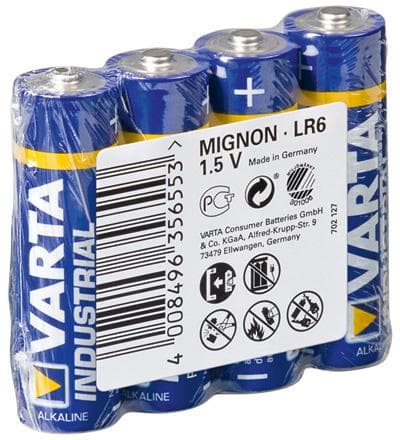 Varta Industrial - Batteri 4 x AA alkalisk 2600 mAh (04006 211 354)