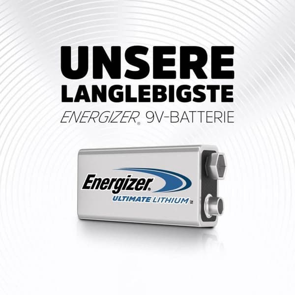 Energizer Ultimate Lithium 9V e-blok MN1604 batteri