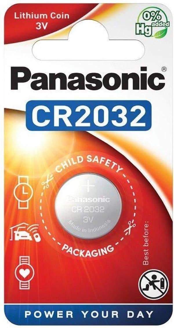 Panasonic CR2032 - DL2032 225mAh 3V lithium knapcelle batteri - 1 stk.