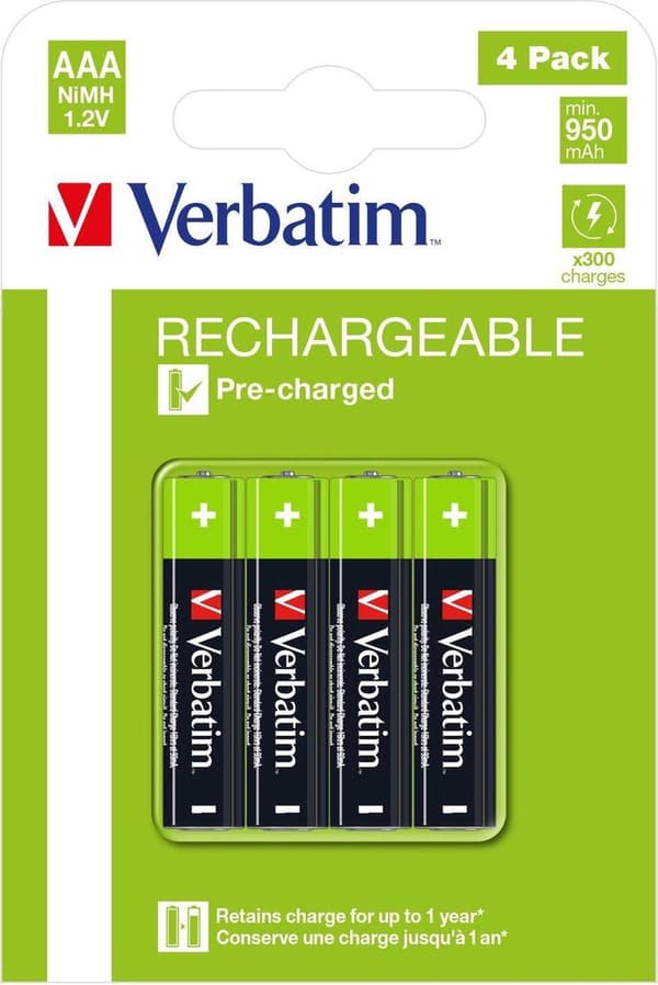 Verbatim genopladeligt batteri AAA 4x / HR03(#49514)