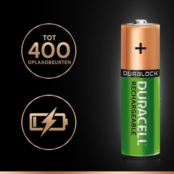 Duracell Genopladelige AA 2500mAh batterier - 4 stk