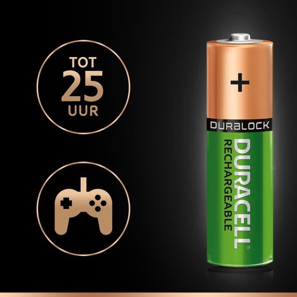 Duracell Genopladelige AA 2500mAh batterier - 4 stk