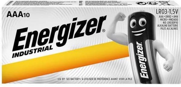 Energizer Industrial AAA, LR03 alkaliska batterier