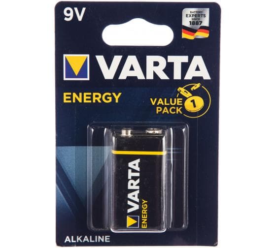 [Tilbehør] Varta Alkaline Battery Energy 9V NYHED