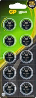Miniatyrbillede 1 af 10: CR2025 Knapcelle Lithium 3 V GP batterier GPCR2025-2CPU10 10 stk.