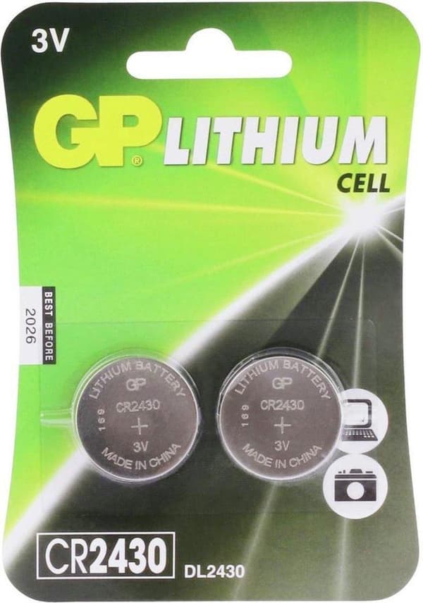 GP Lithium CR2430 knapcellebatterier - 2 stk