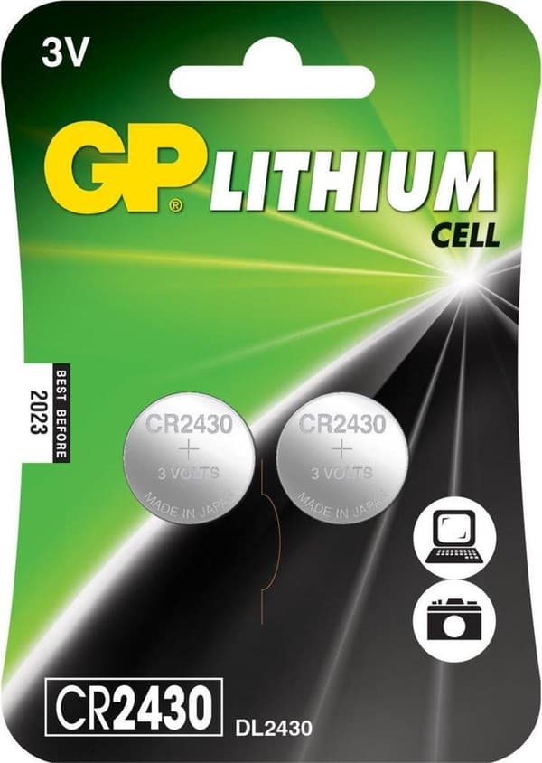 GP Lithium CR2430 knapcellebatterier - 2 stk