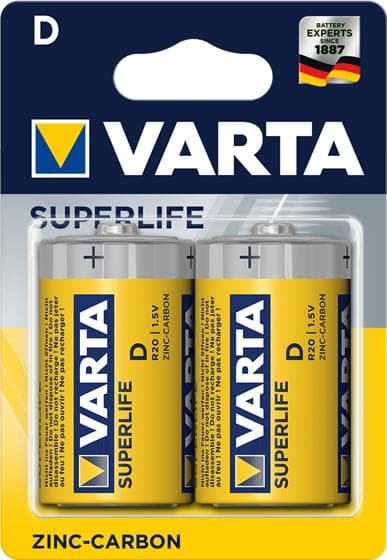 Varta D Mono Superlife batteri - 2 stk