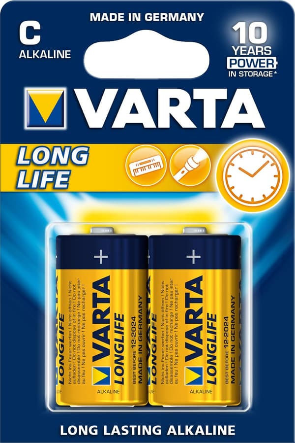 Varta Longlife Extra C Engangsbatteri Alkaline - 2 stk