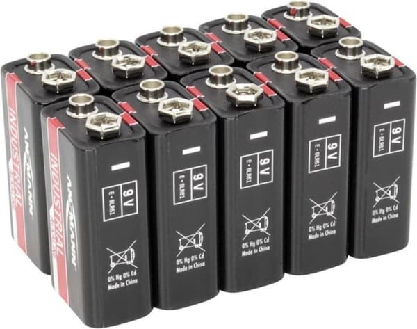 Ansmann Ansmann industrielle alkaliske batterier - 10 x 9 V blokbatterier 6LR61