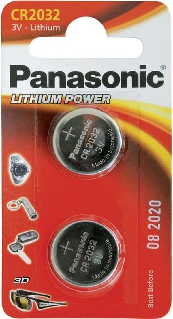 1x2 Panasonic CR 2032 Lithium Power- 2 stk