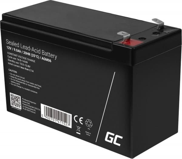 Green Cell AGM06 UPS-batteri Forseglet blysyre (VRLA) 12 V 9 Ah