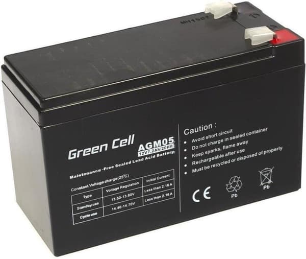 Green Cell AGM05 UPS batteri forseglet blysyre (VRLA) 12 V 7,2 Ah
